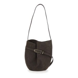 Liffner Women Brown Crossbody Bag With Adjustable Strap In Suede For Women